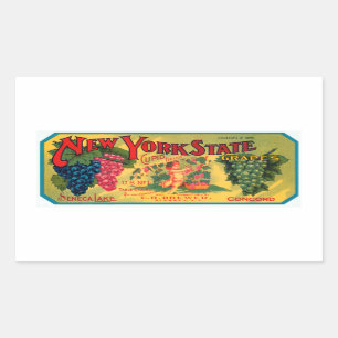 New York State Grapes Rectangular Sticker