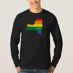New York State Map Lgbt Pride Parades Ally T-Shirt