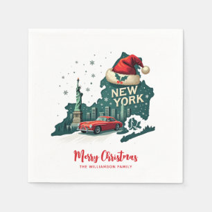 New York State Merry Christmas Custom Holiday Napkin