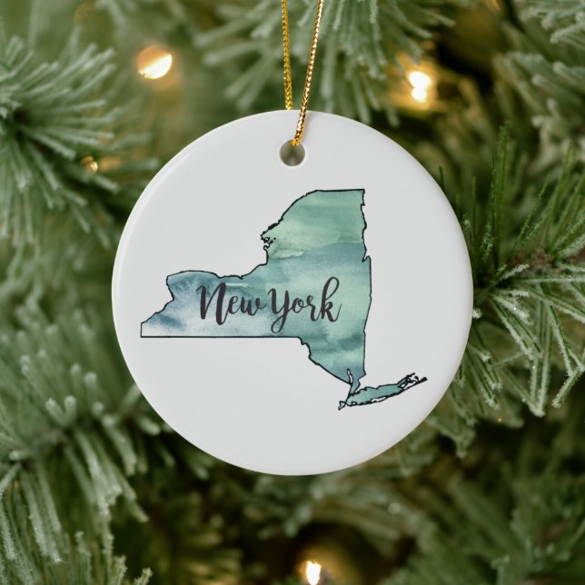 New York State Painting Illustration Ornament (Tree)