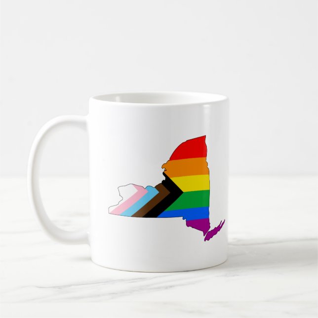 New York State Pride LGBTQ Progress Pride Coffee Mug (Left)