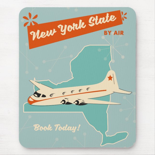 New York State retro poster. Mouse Pad (Front)