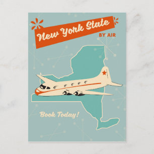 New York State retro poster. Postcard