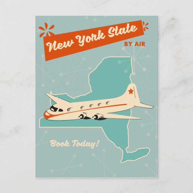New York State retro poster. Postcard (Front)