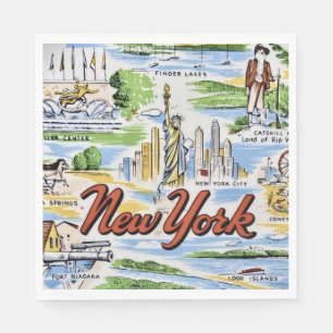 New York State Sites Paper Napkin