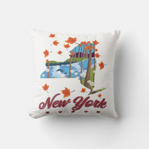 New York State Travel poster Cushion