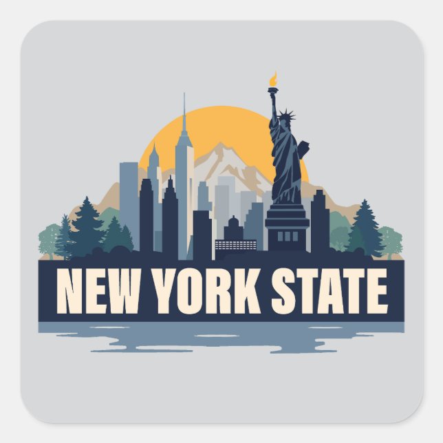 New York State, United States of America Square Sticker (Front)