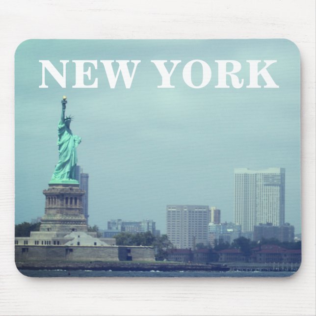 New York Statue of Liberty and Cityscape Mouse Pad (Front)
