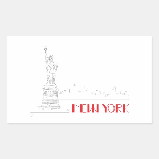 New-York, Statue-of-Liberty Cool Rectangular Sticker (Front)