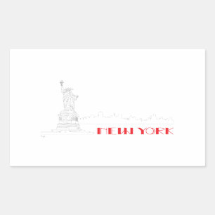 New-York, Statue-of-Liberty Cool Rectangular Sticker