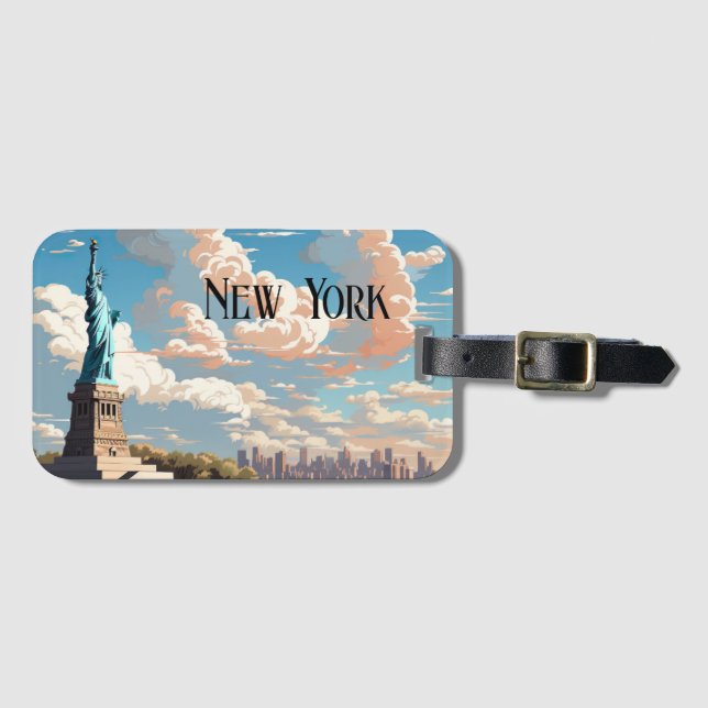 New York Statue of Liberty Luggage Tag (Front Horizontal)