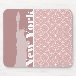 New York, Statue of liberty Mauve Circles Mouse Pad