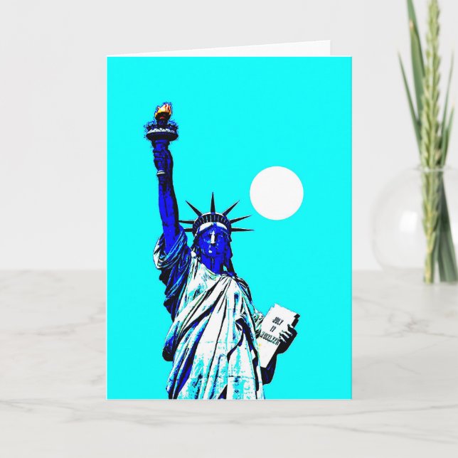 New York Statue of Liberty Pop Art Card (Front)