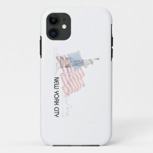 New York - Statue of Liberty USA Flag iPhone 11 Case