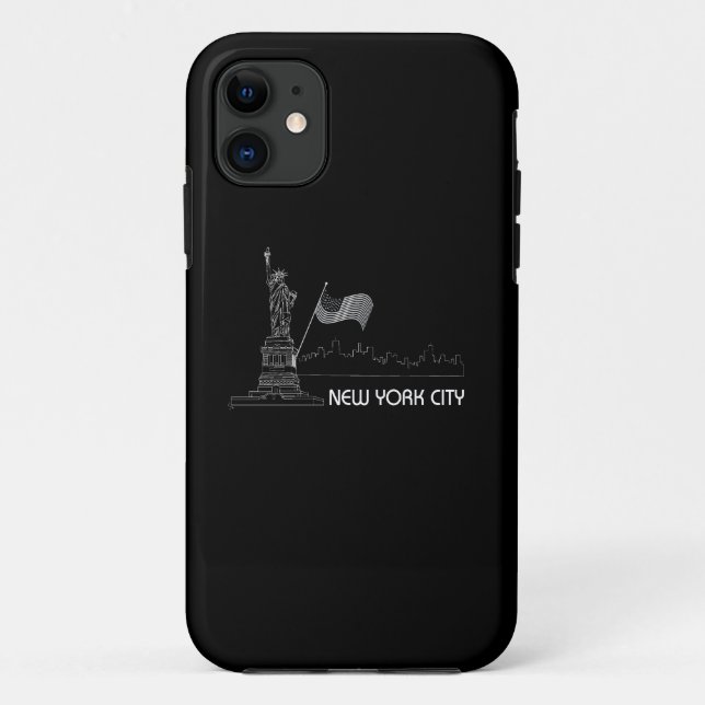 New York - Statue of Liberty USA Flag Case-Mate iPhone Case (Back)
