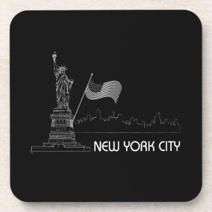 New York - Statue of Liberty USA Flag Coaster