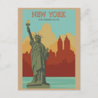 New York Statue of Liberty Vintage Travel Poster