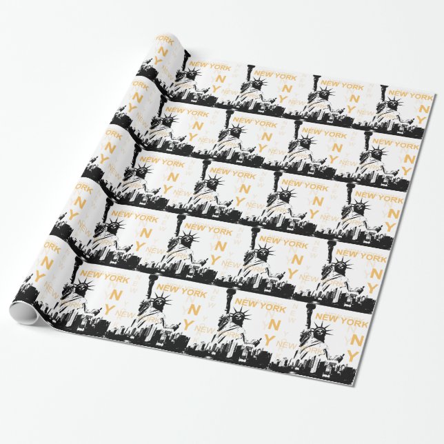 New York Statue of Liberty Wrapping Paper (Unrolled)