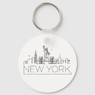 New York Stylised Skyline Key Ring