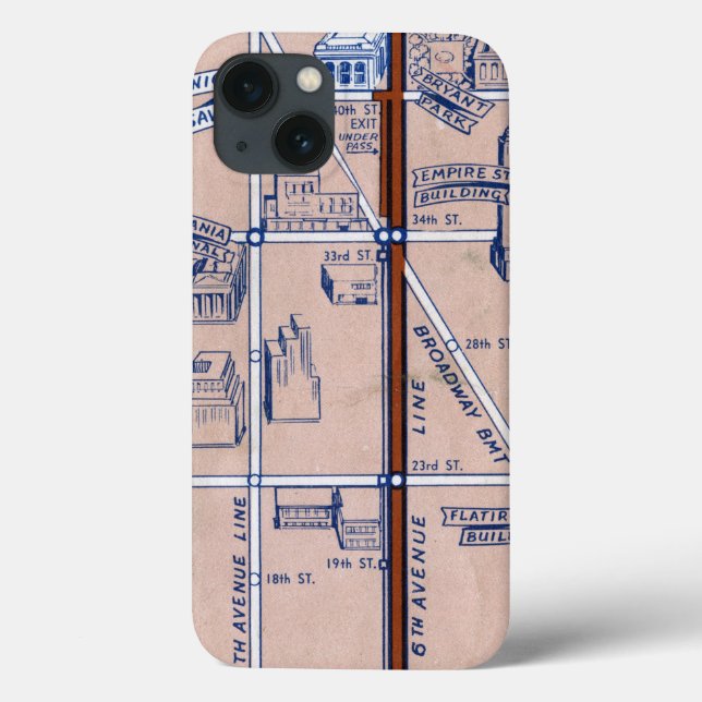 NEW YORK SUBWAY MAP, 1940 2 Case-Mate iPhone CASE (Back)