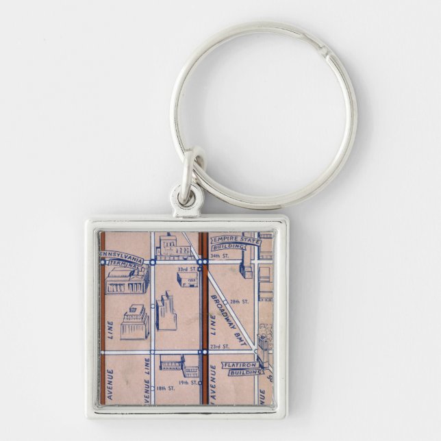 NEW YORK SUBWAY MAP, 1940 2 KEY RING (Front)