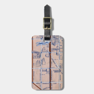 NEW YORK SUBWAY MAP, 1940 2 LUGGAGE TAG
