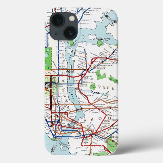 New York: Subway Map, 1940 Case-Mate iPhone Case (Back)
