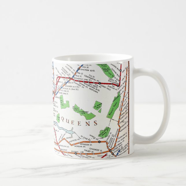 New York: Subway Map, 1940 Coffee Mug (Right)