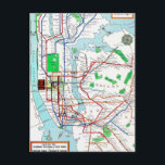 New York: Subway Map, 1940 Postcard<br><div class="desc">Map of the subway system of New York City,  published by the Union Dime Savings Bank,  1940. | ID:0091976</div>