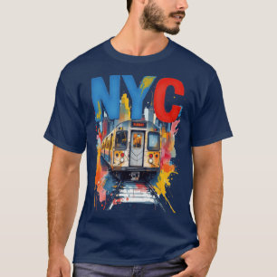 New York Subway NYC Subwayrain watercolor style T-Shirt