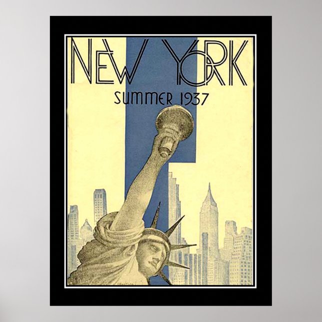 New York summer 1937 Art Deco Poster (Front)