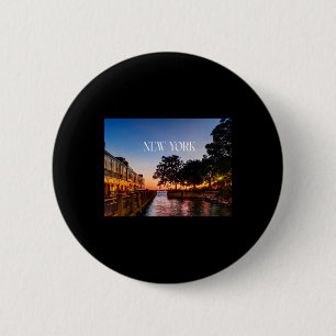 New York Summer Nights Sticker 6 Cm Round Badge