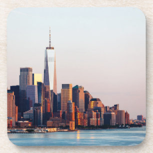New York Sunset Skyline View of World Trade Center Coaster