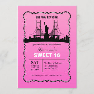 New York Sweet Sixteen Invitation