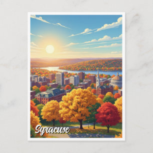 New York Syracuse Travel Postcard