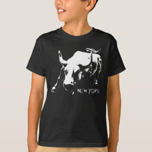 New York T-Shirt Kid's Bull Statue Organic Shirt