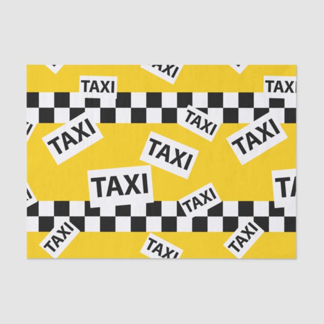 New York taxi cab driver yellow Tissue Paper (Front)