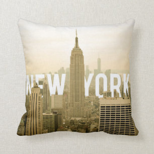 New York (Text Behind Building) Cushion