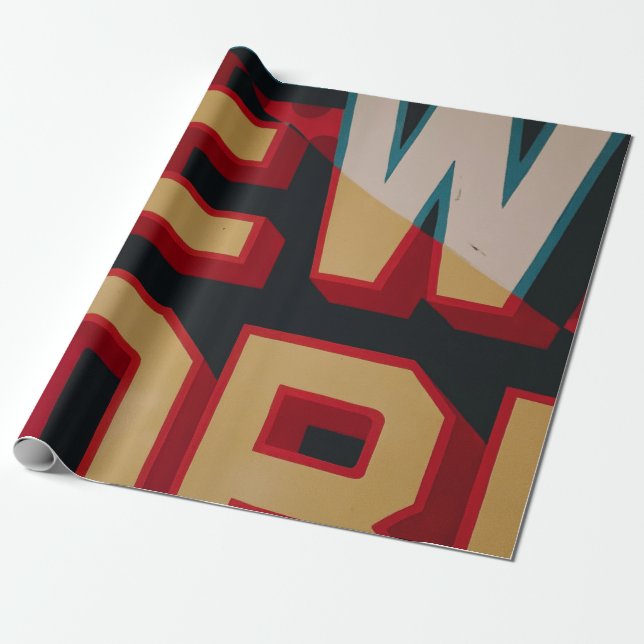 New York text Wrapping Paper (Unrolled)
