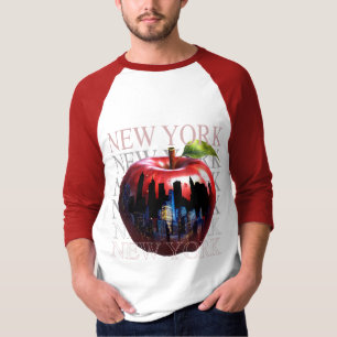 New York The Big Apple Fruit Silhouette City T-Shirt