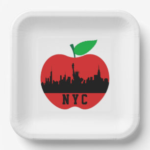 New York The Big Apple - New York State Paper Plate