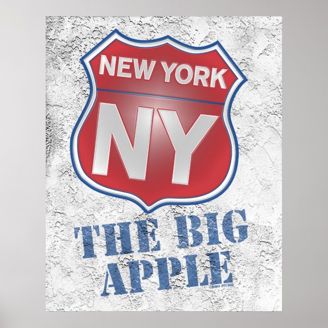 New York the Big Apple Shield Poster (Front)
