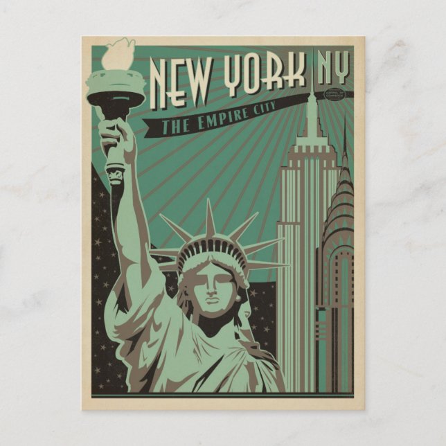 New York - The Empire City Postcard (Front)