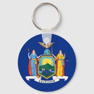 New York The Empire State Flag Coat of Arms Key Ring