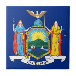 New York: The Empire State, Home Big Apple Flag Ceramic Tile