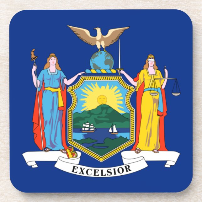 New York: The Empire State, Home Big Apple Flag Coaster (Front)