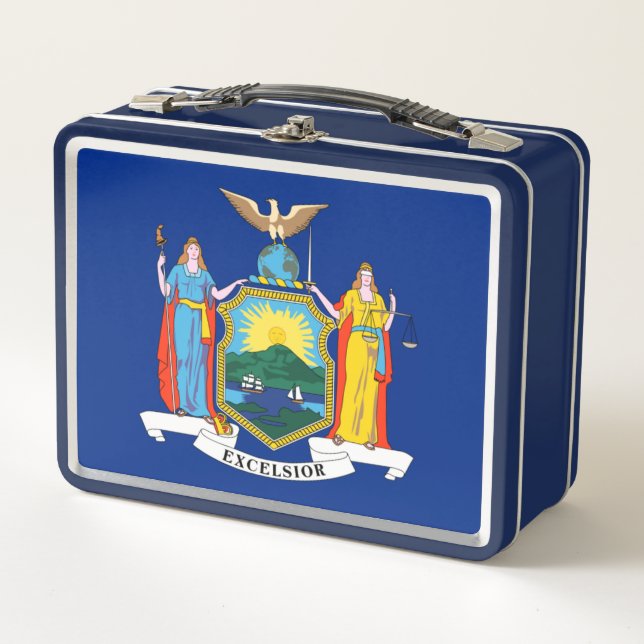 New York: The Empire State, Home Big Apple Flag Metal Lunch Box (Front)