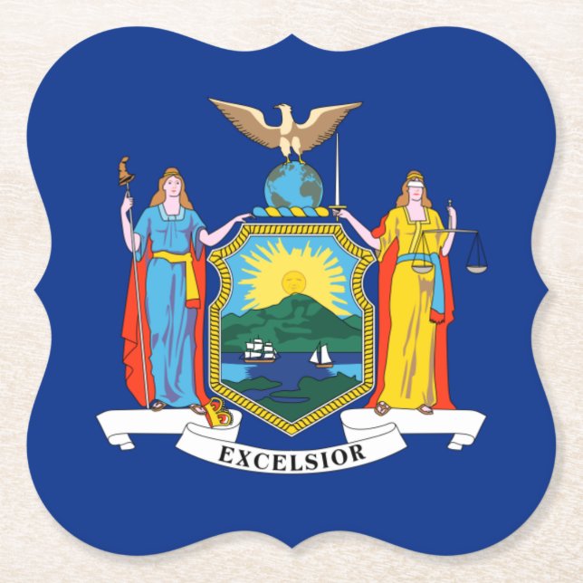 New York: The Empire State, Home Big Apple Flag Paper Coaster (Front)