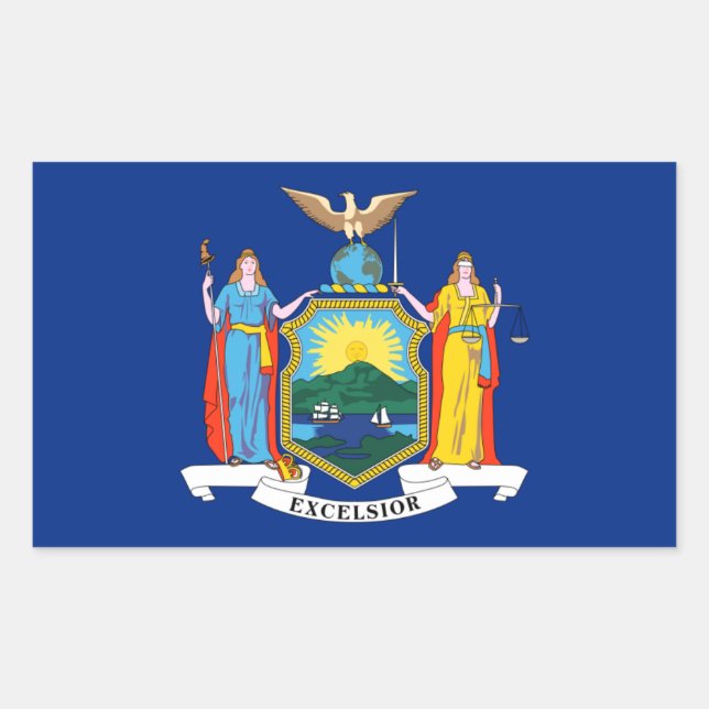 New York: The Empire State, Home Big Apple Flag Rectangular Sticker (Front)