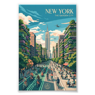 New York The Garden City Vintage Travel Poster Art